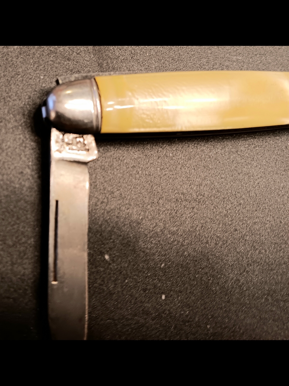 2 Vintage Folding Pocket Items with Yellow and Goldtone Handles